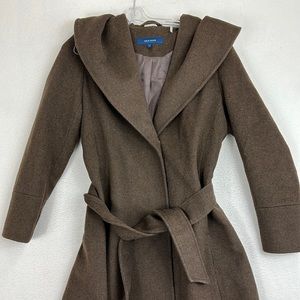 Cole Haan Wool Trench Coat Belted Brown Women’s Size 10